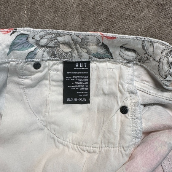 Kut from the Kloth Floral Jean Shorts - Pink and Gray - Picture 7 of 7